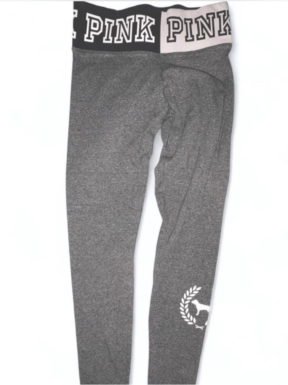 Victoria's Secret PINK Gray Leggings with Logo Waistband